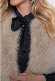 Geisha gilet fake fur 55852-19 935 greige Grijs - L
