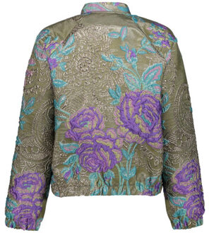 Geisha jacket flower lurex 55713-20 530 green/purple Groen