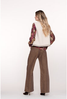 Geisha Jeans flair camel - maat L Bruin