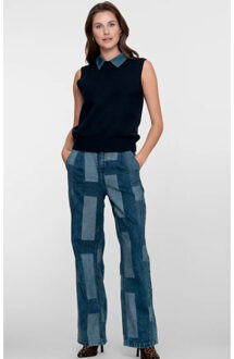 Geisha Jeans patchwork 51513-10 Blauw - L
