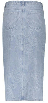 Geisha jeans skirt jacquard flower 66000-10 830 bleached Indigoblauw - L
