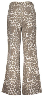 Geisha Jeans wide leopard zand dessin - maat XL Ecru