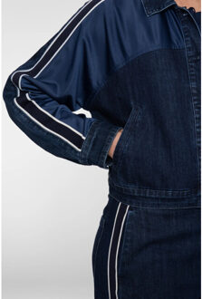 Geisha Jeansjacket dark blue denim - maat L Veelkleurig