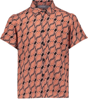 Geisha Meisjes blouse AOP - licht terra/zwart - Maat 164