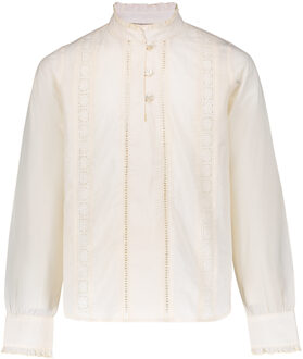 Geisha Meisjes blouse met kant - off wit - Maat 164