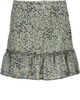 Geisha Meisjes rok - Blauw bloemen - Maat 146