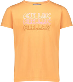 Geisha Meisjes t-shirt 'chillax' - Licht oranje - Maat 128