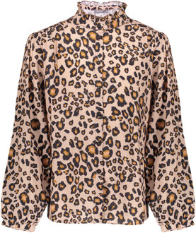 Geisha Meisjes top - Panter - Zand / Zwart - Maat 164