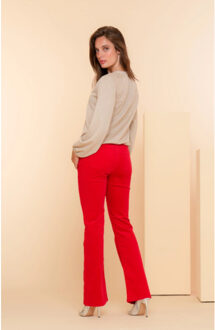 Geisha Pants 41529-10 red - maat L Rood