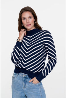 Geisha Pullover 54504-10 navy-off white Blauw - L