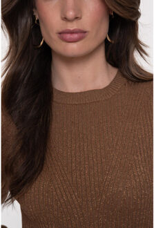 Geisha pullover pleated shoulders lurex 54530-14 720 sand Beige