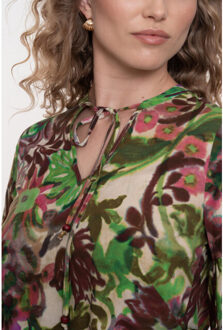 Geisha top 53958-20 480 burgundy green pink - maat XS Bordeaux