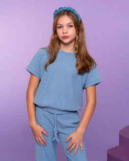 Geisha Top korte mouw 62053k-21 - maat 152 Blauw