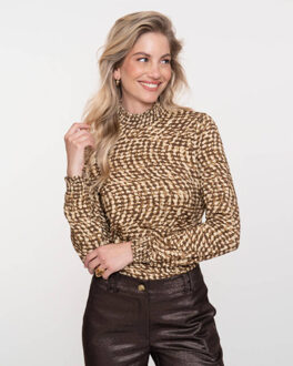 Geisha Top lange mouw 52856-20 - maat L Beige