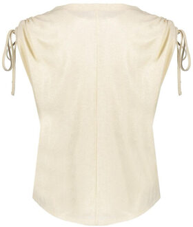 Geisha Top shoulder detail zand - maat XL Ecru