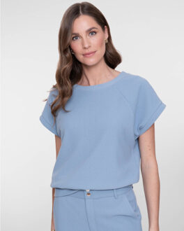Geisha Top zonder mouw 62053-21 - maat L Blauw