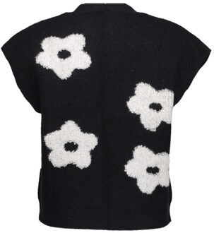 Geisha Vest flower 54514-10 -black Zwart - L