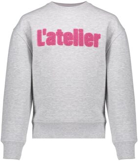 Geisha winter sweater meisjes - grijs/roze - atelier - Maat 176