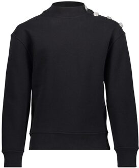 Geisha winter sweater meisjes - zwart - knopen op schouder - Maat 152