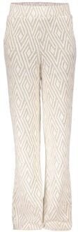 Geisha zomer broek meisjes - jacquard - zand / off wit - Maat 170