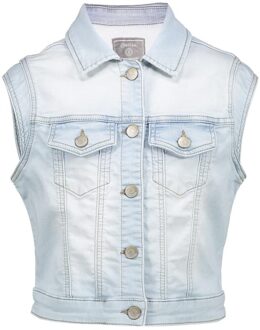 Geisha zomer gilet meisjes - jogg jeans - bleached denim - Maat 164