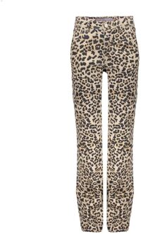 Geisha zomer jeans broek meisjes - zand / luipaard print - Maat 146