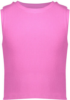 Geisha zomer top meisjes - rib cropped - cassis - Maat 140