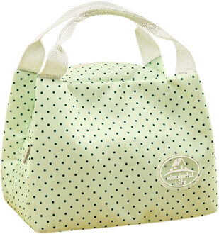 Geïsoleerde Koude Canvas Streep Picknick Carry Case Thermische Draagbare Lunch Tas Bolsa Termica Lunch Tas Voedsel Zak Voor Vrouwen Mannen kid groen