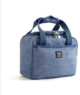 Geïsoleerde Lunch Tas Oxford Reizen Noodzakelijk Olie Picnic Pouch Unisex Thermische Diner Box Container School Voedsel Opslag Gevallen blauw