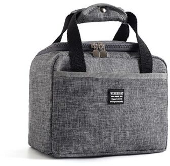 Geïsoleerde Lunch Tas Oxford Reizen Noodzakelijk Olie Picnic Pouch Unisex Thermische Diner Box Container School Voedsel Opslag Gevallen grijs