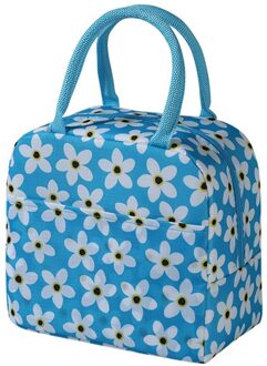 Geïsoleerde Picknick Cartoon Draagtas Thermische Draagbare Koude Lunch Tas Lunch Tas Thermische Voedsel Picknick Lunch Tassen Voor Vrouwen Kids Blauw