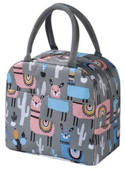 Geïsoleerde Picknick Cartoon Draagtas Thermische Draagbare Koude Lunch Tas Lunch Tas Thermische Voedsel Picknick Lunch Tassen Voor Vrouwen Kids Donkergrijs