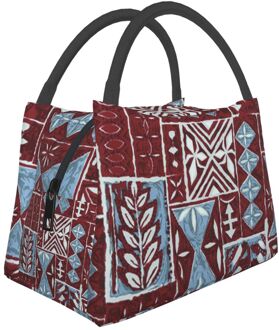 Geïsoleerde Warmte Lunch Zakken Hawaiian Tapa Doek Stof Afdrukken Thermische Vrouwen Picknick Bento Jongens Mannen Verse Pouch Voedsel Koeltas