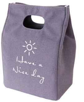 Geïsoleerde Warmte Lunch Zakken Voedsel Picknick Canvas Thermische Vrouwen Bento Cooler Tote Doos Hoge Capaciteit Rechthoek Draagbare Hand Pack grijs