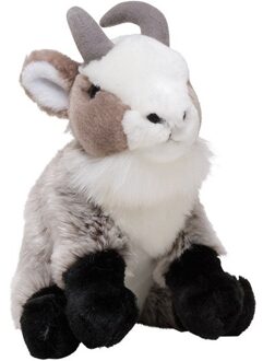 geiten knuffel - grijs - 18 cm - pluche stof - speelgoed - Geiten - Knuffel boederijdieren