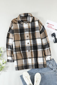 Geklede Flanel Shirt Lange Mouwen - maat S Bruin