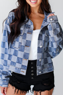 Gekleed Denim Jacket Donkergrijs