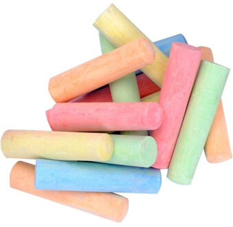 Gekleurd stoepkrijt in doos 15 stuks Multi