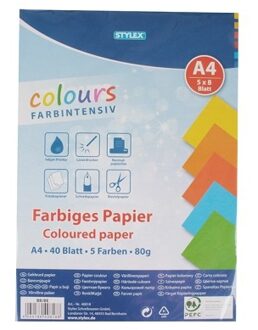 Gekleurd tekenpapier A4 - Hobbypapier Multikleur