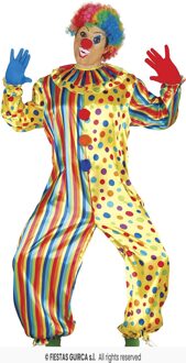 Gekleurde Clown Jumpsuit volwassen Multikleur - Print