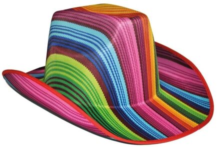 Gekleurde cowboyhoed - gestreept - regenboog - Carnaval verkleed hoeden