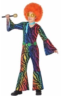 Gekleurde disco jumpsuit voor meisjes 116 (5-6 jaar)