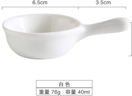 Gekleurde Glazuur Kruiden Keramische Handvat Schotel Sojasaus Azijn Schotel Creatieve Mini Met Handvat Drink Schotel Japanse Servies wit