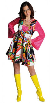 Gekleurde hippie jurk voor dames 42 (xl)