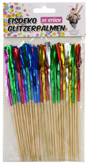 Gekleurde ijs/cocktail feest prikkers - 25x stuks - 16 cm - IJsprikkers - Cocktailprikkers Multi