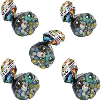 Gekleurde knikkers 395 stuks van glas - Knikkers Multikleur