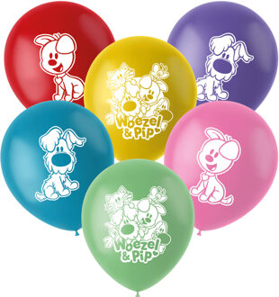 Gekleurde Latex Ballonnen Woezel En Pip (6st) Multikleur - Print