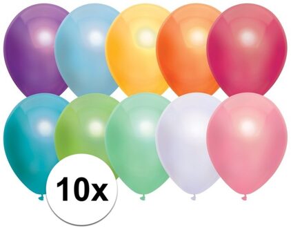 Gekleurde metallic ballonnen 30 cm 10 stuks