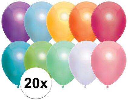 Gekleurde metallic ballonnen 30 cm 20 stuks