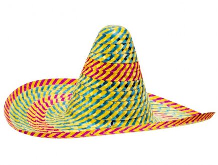 Gekleurde Mexicaanse Sombrero Hoeden 50 Cm - Verkleedhoofddeksels Multikleur